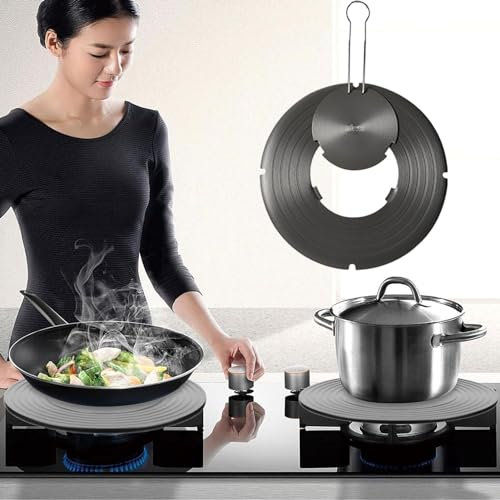 Heat Diffuser for Gas Stove 10 Inch, Aluminum Non-stick Coating Gas Stove Diffuser, Provides Uniform Distribution of Heat Simmer Round Plate