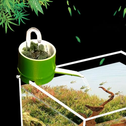 Bambusrohrfilter, Aquariumfilter zum Aufhängen mit USB-Wasserpumpe, 3-in-1-Kunststoff-Wasserdurchflussgerät, kleiner Aquariumfilter und Wasserfall-Dekorationsfilter
