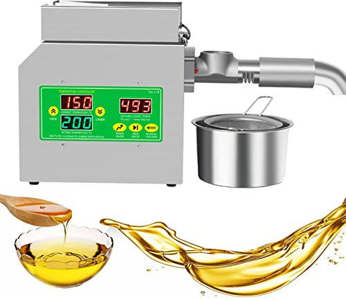 XCSCUK Pressa per Olio Automatica, pressa per Olio di Semi di Noci, pressa a Freddo/pressa a Caldo, Adatta per Piccole Imprese, Negozio di Prodotti Sanitari