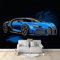 Fototapete Blauer Sportwagen 350x256 cm Wandtapete, Vliestapete Fotoposter Wandbild, Moderne Wanddeko, für Schlafzimmer Wohnzimmer Kinderzimmer, Panorama 3D Effekt