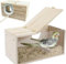 Losxuido Massivholz Papagei Zucht Box Wellensittich Holz Zuchtbox Vogelzuchtbox Wellensittichhaus Sittich Nistkasten Vogelhaus für Wellensittich Exoten Papagei Sittich (Sichtbar)