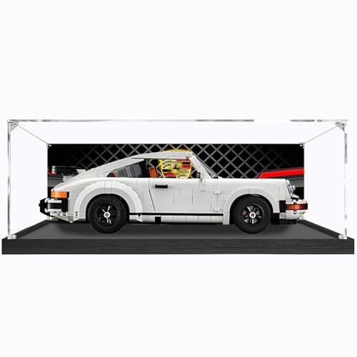 Acryl-Vitrine für LE-GO 10295 Icons Porsche 911 Ra-cing Auto, staubgeschützte Aufbewahrungs- und Organisationsvitrine für LE-GO-Modell, Größe 45 x 20 x 15 cm (Hintergrund)