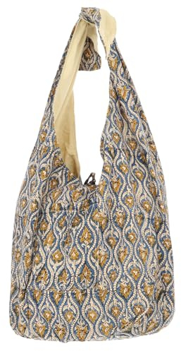 Boho Umhängetasche, Schulterbeutel mit Blockdruck, geräumig, Model 2