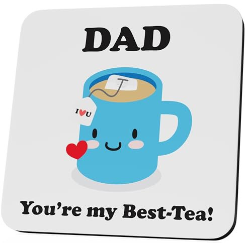 Birthday Funny Gift For Dad Father's Day Joke Presents For Him Dad You're My Best-Tea Pun Gag Drinks Coaster Birthday Gifts For Him Beer Coaster Step Dad Cheap Gifts