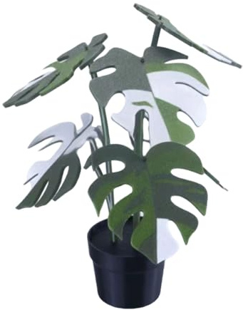Euyehn Artificial Monstera, 3D Printing Drink Coaster, Greenery Potted Decor For Home Farmhouse Outdoor Floor Front Porch Bathroom Windowsill