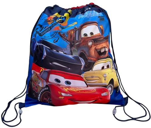 CARTOON Turnbeutel mit Seilgurten und Kordelzugverschluss Tasche 40 x 35 cm Kinderzubehör, Cars, 40 x 35 cm
