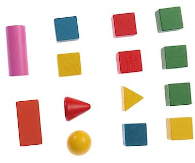 TOBBOMEY 14 Stück Holz Lernspielzeug Für Form Bausteine Bunte Kombinierte Lehrmittel Dreidimensionales Spielzeug Für Früherziehung Sicheres Holzspielzeug Für Kreativität Und