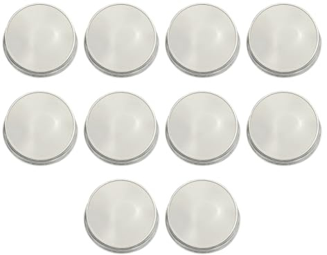 Tuesoa 10 Pcs 40mm Engraving Blank Coins for Engraving, DIY Crafts & Badges with Transparent Protective Boxes Silver