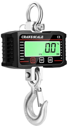 Digitales LCD-Display, 2000 kg Crance-Waage, Handhebewaage, robustes Gewicht, Hakenkran, Wiegemessgerät für Garage Farm(Black)