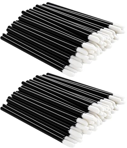KEILEOHO 1000 Stück Schwarz Einweg Lippenpinsel, Make Up Lippenstift Pinsel aus PP Material, Makeuppinsel für Lipgloss und Lippenstift, Kosmetik Applikator