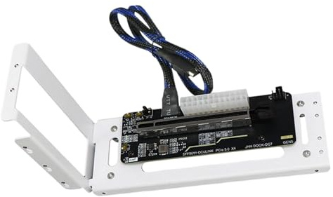 Xgdsnly Adaptateur de Station d'accueil pour Carte Graphique Externe pour Ordinateur Portable avec Support Métallique pour Une Alimentation Fiable, Blanc