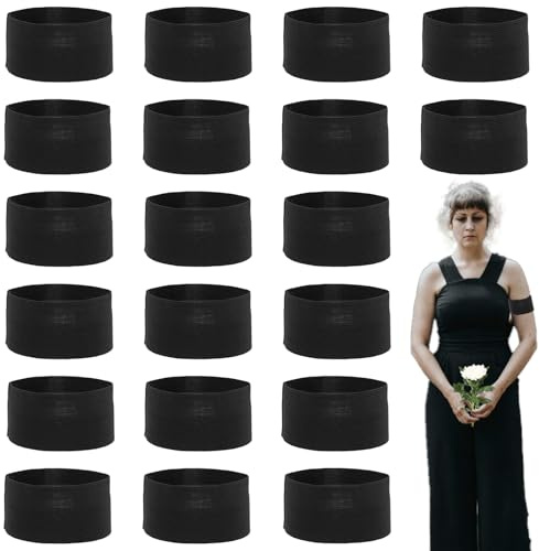 HuiLanYouSheng 20 Stück Trauerflor Armbinde Schwarz,Armbinde,Trauerflor,Trauerschleife,Trauerbinden Trauerbinde TrauerArmbinde Trauerband,Für Trauer, Beerdigung, Fußball, Basketball, Sport