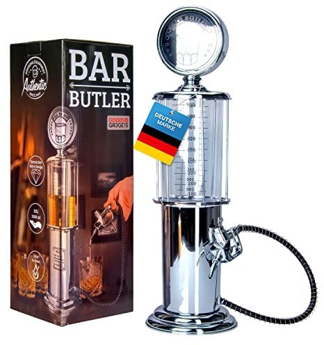 Retro Getränkespender im verchromten Nostalgie Design | Bar-Butler Zapfsäule mit Zapf-Schlauch für Party Getränke Dispenser Biertower Bierspender Zapfanlage Biersäule Schanksäule | Party Gadgets