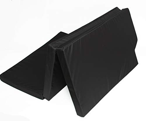 Premium Schlafauflage für VW T5/T6 California Beach mit Küchenzeile | Klappmatratze 200x115x6 cm, Schwarz | Faltbare Matratze für Bus, Camping & Multiflexboard