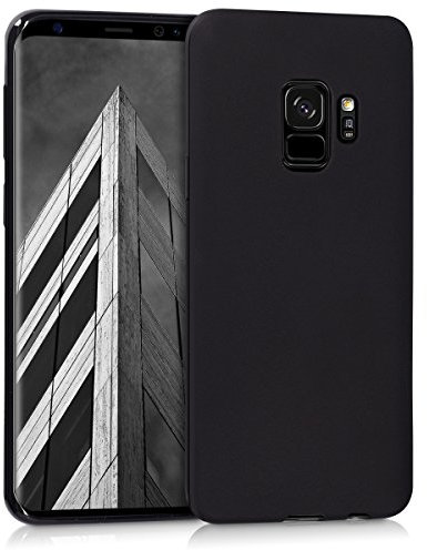 kwmobile Hülle kompatibel mit Samsung Galaxy S9 Hülle - weiches TPU Silikon Case - Cover geeignet für kabelloses Laden - Schwarz matt