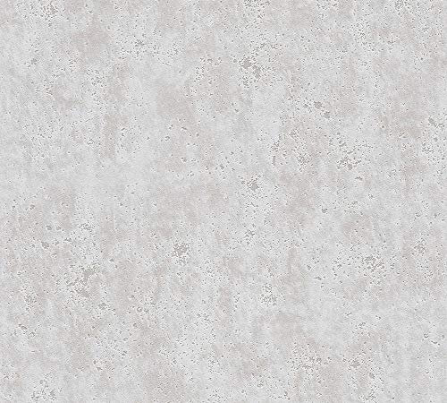 A.S. Création Flavour Vliestapete 10,05 m x 0,53 m in strukturierter Betonoptik - Grau - einfarbige Tapete im Industrial Design Made in Germany - 366001