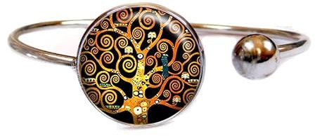 Bracelet arbre de vie Gustave Klimt marron bijou rétro