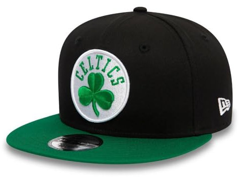 New Era Boston Celtics NBA Essential Schwarz Grün Verstellbare 9Fifty Snapback Cap - S-M (6 3/8-7 1/4)