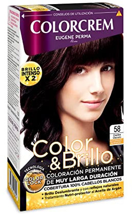 Colorcrem Color & Brillo - Tinte Permanente Mujer - Tono 58, Con Tratamiento Nutri-protector Al Aceite De Argán. + 45% De Producto | Disponible En Más De 20 Tonos., Caoba Oscuro