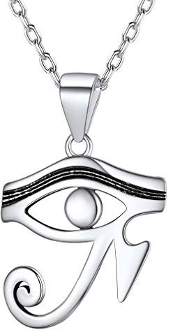 ChicSilver Collier œil Horus Argent Pendentif Egyptienne Femme Homme Bijoux Amulette Protection