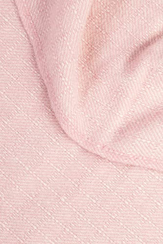 Plaids & Co Lange Wolldecke mit feinem Karo aus 100% neuseeländischer Schurwolle Ökotex 100, ca 220x130cm mit Fransen (Rose)