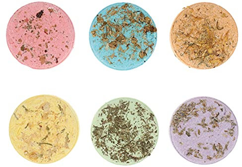 Lurrose 6pcs Aromatherapy Shower Steamers Essential Oil Bath Tablets Scents Mint Lavender Rose for Home Travel Hotel Use