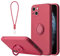 Sitthyw Coque Compatible avec iPhone 13(6.1) avec Anneau Support à 360° & Silicone Bracelet Housse Protection Etui de la Caméra Case Cover Antichoc Magnétique Bague Coque pour iPhone 13, Prune