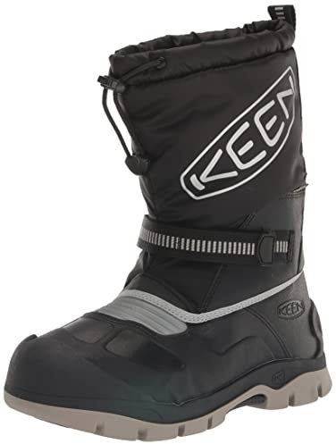 KEEN Unisex Kinder Snow Troll Waterproof Schneestiefel Winterstiefel, Black Silver, 32 EU