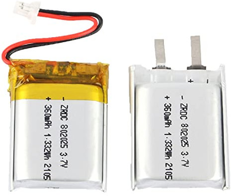 FREEDOH 3,7V 360mAh 802025 Lithium-Polymer-akku Wiederaufladbarer Li-Polymer-ionen-akku Anpassbarer Akku Mit PH1.25- Oder JST-anschluss (Zwei Stück)