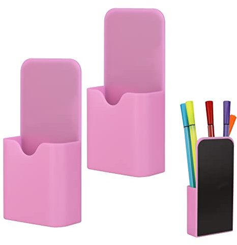 LUTER Magnetischer Stifthalter, Stiftehalter, Stifthalter, magnetisch, Organizer, Bürobedarf zu Hause, für Kühlschrank, Whiteboard, 2 Stück (Rosa)