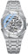 rorios Herrenuhren Automatische Mechanische Uhr Leuchtend Uhr mit Edelstahl-Armband Skelett Militär Armbanduhr