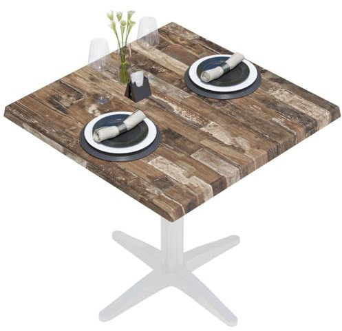 WERZA | Werzalit Tischplatte | Vintage Old | B:T 60 x 60 cm | Topalit Gartentischplatte | Perfekt für klappbare Gartentisch, Esstisch | Wasserfest | Restaurant, Cafe, Bar | Indoor und Outdoor