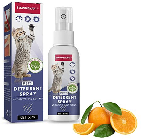 SEGMINISMARTKratzfestes Spray,Anti Kratz Spray fur Katzen,Kratzschutz fur KatzeHund,Katzenabwehrspray fur Innen und AuBen,Kratzfestes furSofa,Tur, Tisch,Mobel,schutzt lhr Zuhause 50ml