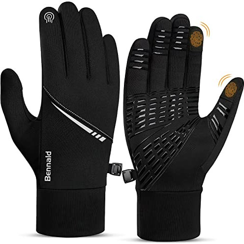 Gants d'hiver, Gants de Cyclisme Chaud Gants De Sport d'hiver Windproof Imperméable Doux Gants écran Tactile pour Vélo Moto Ski Snowboard Course Randonnée Camping pour Homme et Femme L