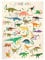 Dinosaurier ABC Lernposter für Kinder; Dino Poster XXL Kinderzimmer Dekoration & Alphabet lernen; Dino-Welt Tier-Poster Wandbild Deko Kunstdruck für Kinder 60 x 42 cm