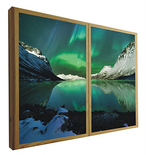 Ventanas Falsas Decorativas Iluminada Aurora Boreal