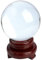Roellgs K9 100mm Crystal Clear Glass Sphere - For Meditation Divination Camera Photo Shoot Home Office Landscape Decoration Art Decoration with Wooden Base