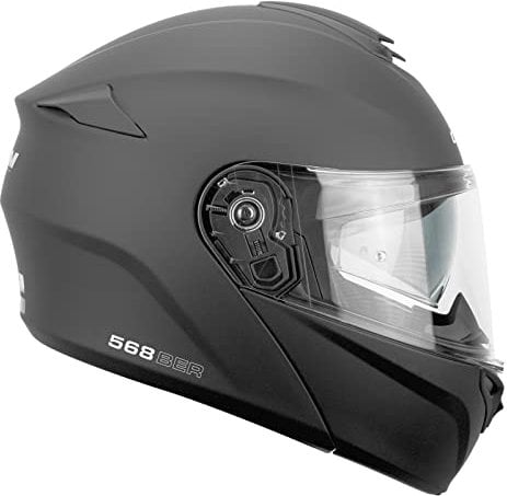 CGM Casco modular, 568A BER MONO Nero opaco, S (55-56cm)