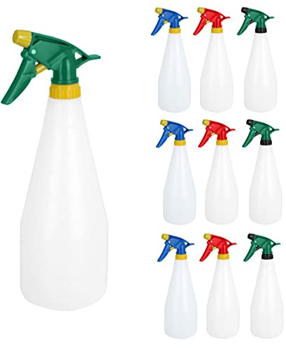 Vanorell 10 x 900 ml Sprühflaschen leer nachfüllbar Sprühflaschen Sprühnebel Reinigung mit verstellbare Sprühkopf Sprüher Pflanze Blumen Garten Friseursalon Pflanzensprüher mit Skala Zerstäuber