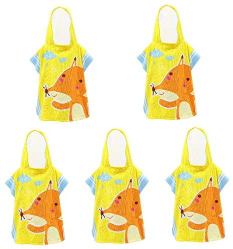 Cabilock 5st Badetuchumhang Für Kinder Schnell Trocknendes Handtuch Cartoon-kapuzenhandtuch Kinderponcho Umhang Badetuch Mikrofaser-surftuch Jacke Mit Hut Kleinkind Polyester Mit Kapuze