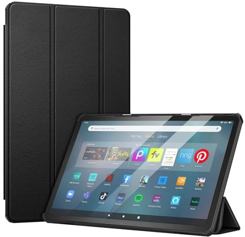 Fintie Hülle für Amazon Fire Max 11 Tablet 13. Generation 2023, ultradünne Kunstleder Schutzhülle Cover mit Auto Schlaf/Wach und Ständer Funktion, Schwarz