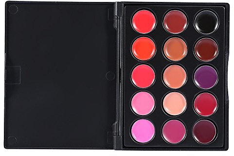 BROLEO, Palette di Rossetto a Lunga Durata, Lucidalabbra, Tavolozza di 15 Colori Brillanti, Cosmetici per Labbra, Cosmetico per Trucco per Ragazza