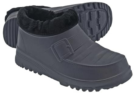 Gummistiefel Gartenschuhe Galosche Clogs Damen Herren rutschfest gefüttert 37-47 (Grey, EU Schuhgrößensystem, Erwachsene, Numerisch, M, 45)
