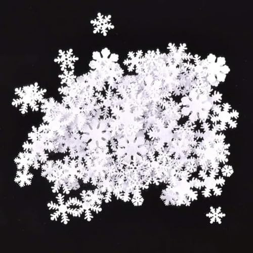 umass 100 Stück 10–30 mm weiße Filz-Schneeflocken-Weihnachtsaufkleber, Vlies-Aufnäher, Applikationen, Basteln, Party, DIY, Scrapbooking, Dekoration