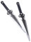 Hoappa PU Foam Dagger Prop 14 Long Realistic Fake Foam Sword with Plastic Core for Cosplay, Theater, Halloween Costume Accessory, 2 Pack