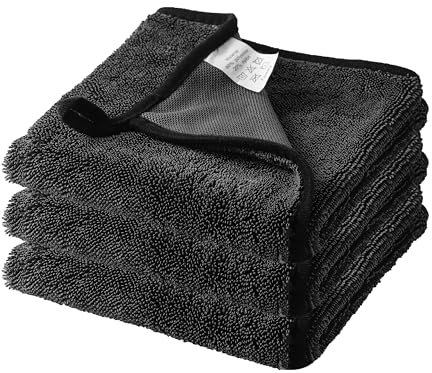 FOGOIN Microfibre Cleaning Cloth Drying Towel 60 x 40 CM, Quick Dry Streak Free Large Dry Towels Cleaner Cloths for Car Detailing, Hair, Bath, Shower, Window, Gym, Travel, Bathroom (3 Pieces)
