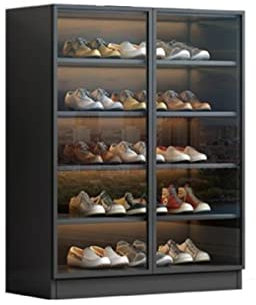 uotmui Zapatero Mueble de Cristal for Zapatos, Puerta de Entrada, Armario de Almacenamiento en el balcón de la Puerta Almacenamiento de Zapatos En la Entrada(60x35x120cm)