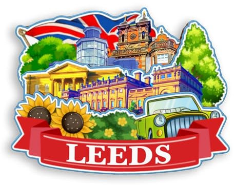 Quwsne Refrigerator Magnet Leeds UK Fridge Magnet City Travel Souvenirs Tourist Gifts 3D Classic Landmarks Handmade Crafts Home Decoration -1456, QS-WC-1456