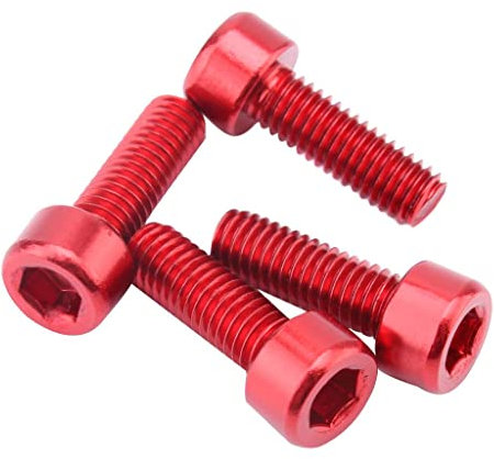 Aymzbd 4pcs Bottle Cage Bolts, Aluminum Alloy/Water Bottle Cage Bolts for Mountain Bike, Road, Red