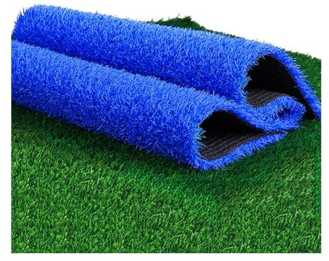 LiYaHead Kunstrasen, synthetische Kunstrasen-Teppichmatte mit Gummi-Drainagelöchern, schneidbarer DIY-Blauer dekorativer Kunstrasen-Teppich für Hinterhof-Schulbalkon (blau, 119,4 x 159,9 cm)